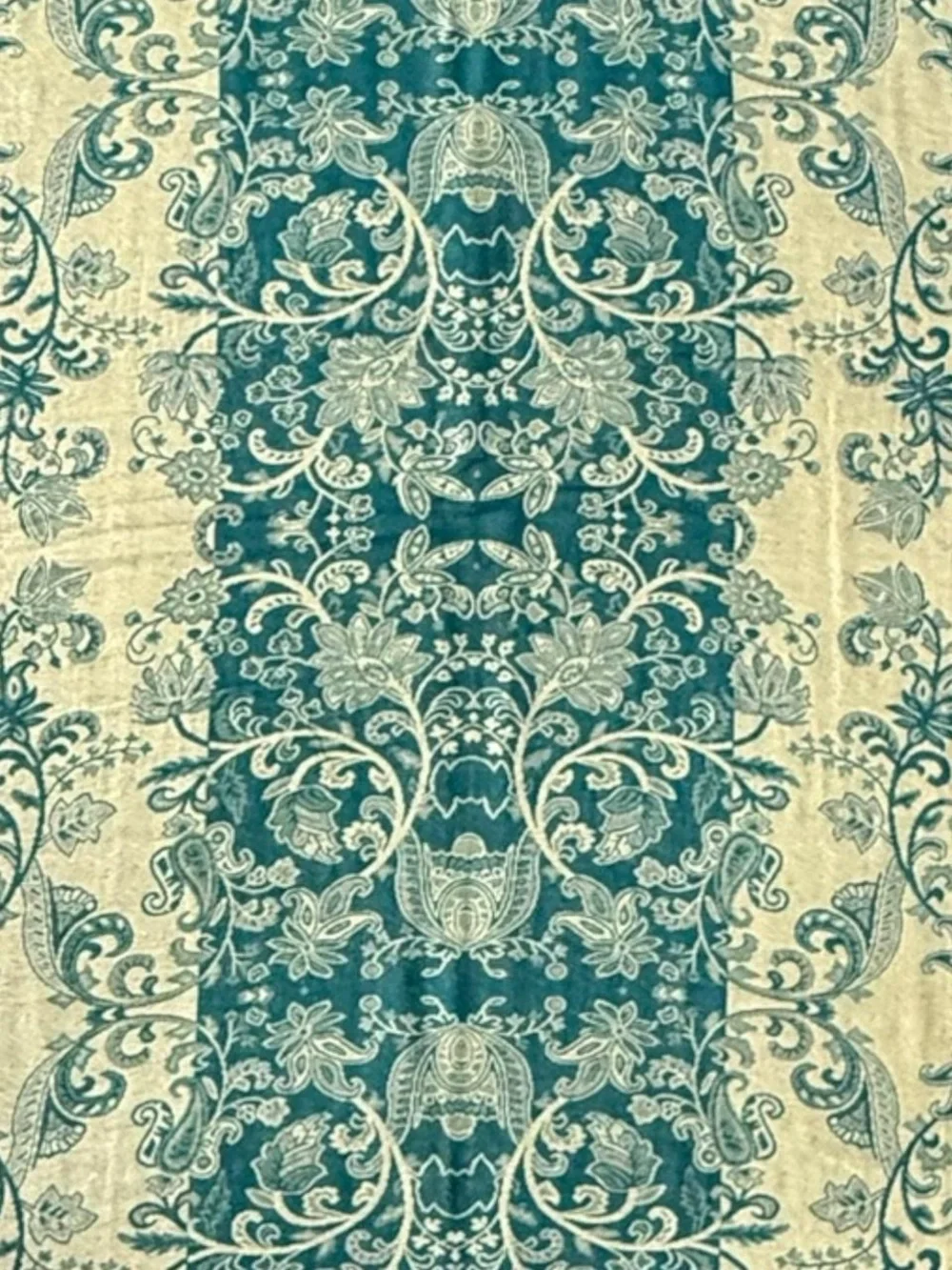 Beauty Pashmina Silk Paisley Floral Print Fringe Scarf Wrap Teal Gold One Size
